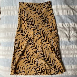 Madewell 100% silk midi skirt - tiger stripe